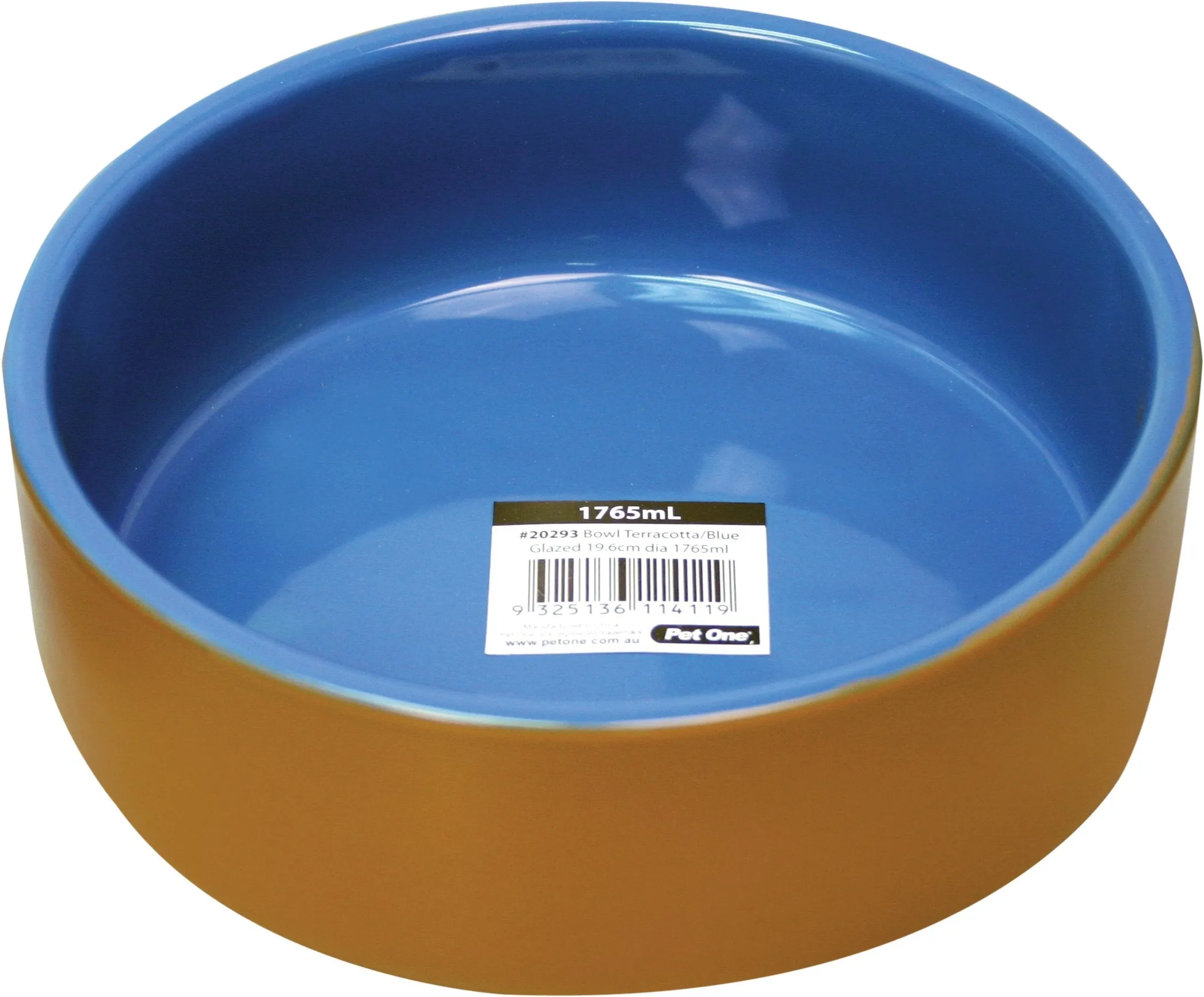 Pet One Terracotta Bowl Blue Glazed