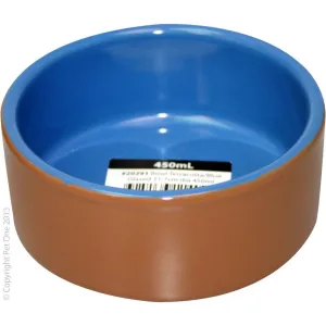 Pet One Terracotta Bowl Blue