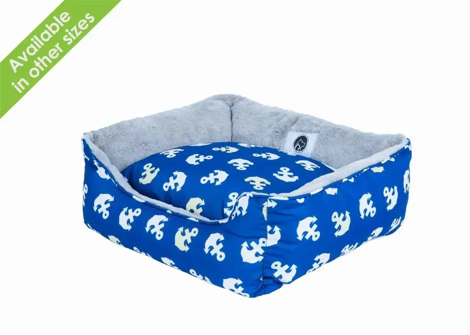 Petique's Anchors Away Pet Bed Comfortable with Charming Angel Hair Fiber Design, Air Flow Platform, Versatile Use, Stylish Functionality & Washable Dog Bed | Craftsmanship for Dogs Cats & More