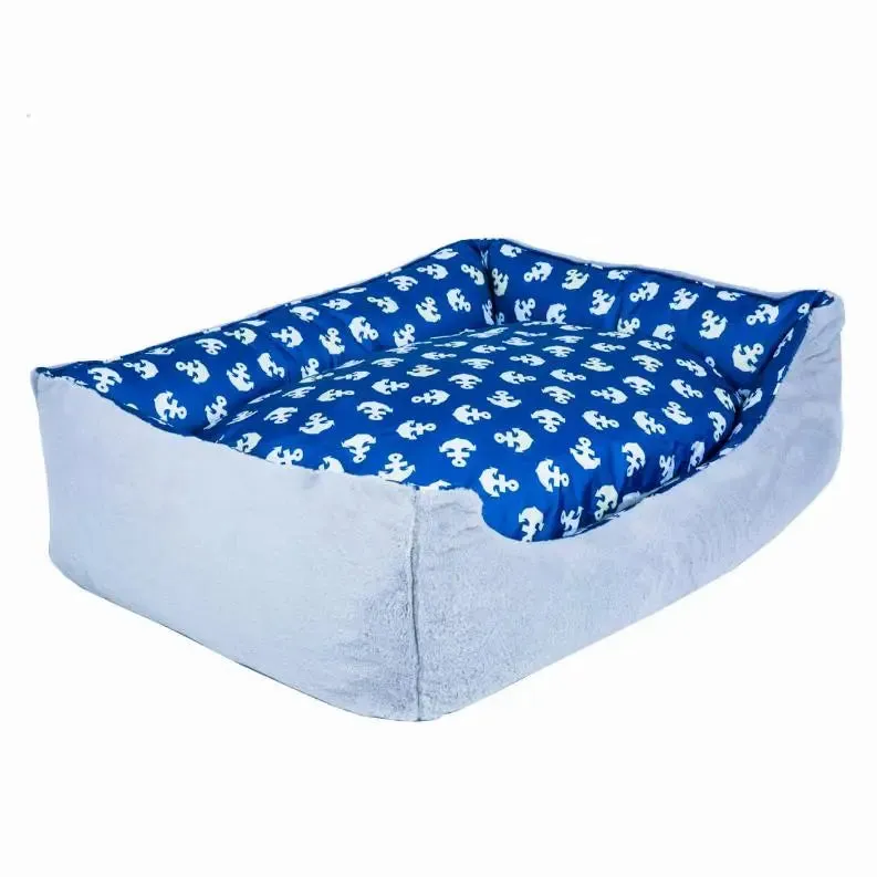 Petique's Anchors Away Pet Bed Comfortable with Charming Angel Hair Fiber Design, Air Flow Platform, Versatile Use, Stylish Functionality & Washable Dog Bed | Craftsmanship for Dogs Cats & More