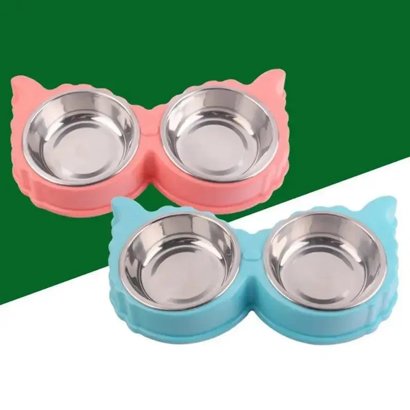 Sleek Dual Pet Bowl Station for Food and Water Convenience