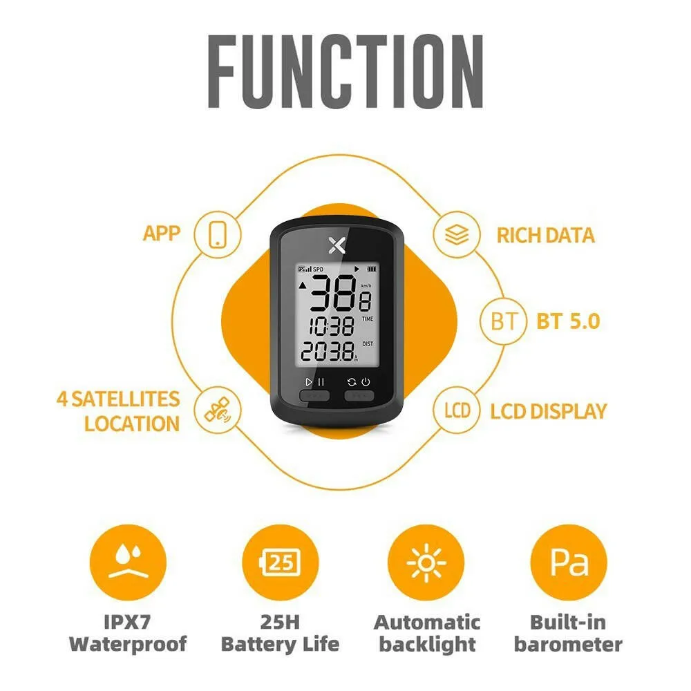 Smart GPS Cycling Computer BT ANT  Wireless Bike Computer Digital Speedometer IPX7 Accurate Bike Computer with Protective Cover