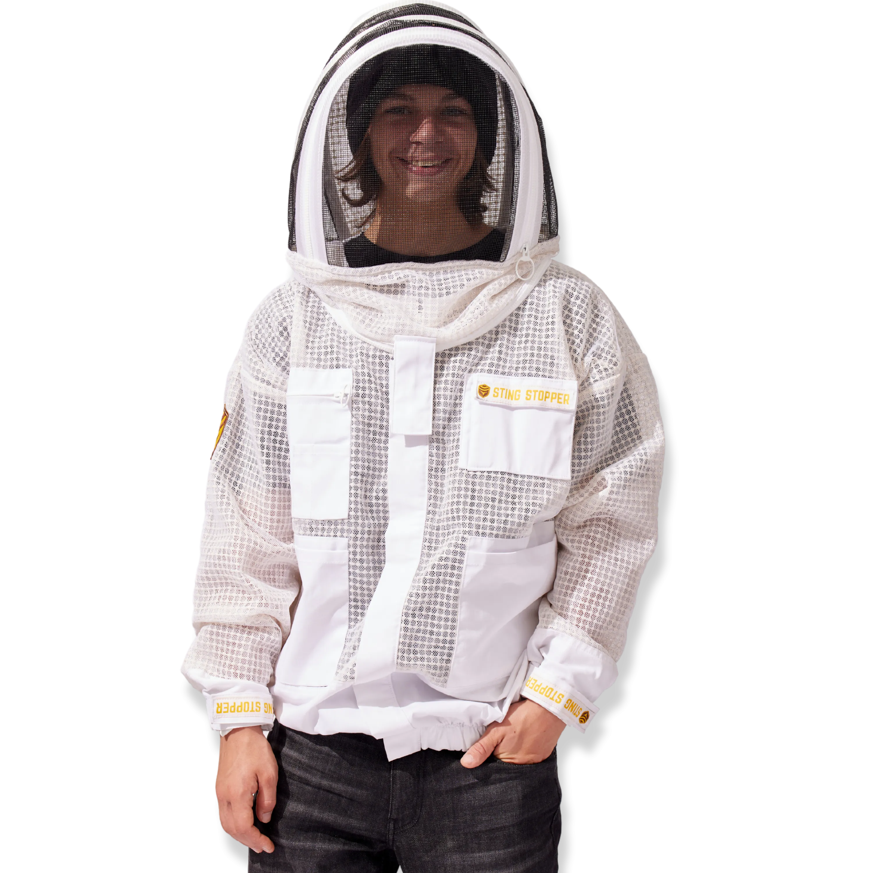 Sting Stopper Professional Ventilated Beekeeping Jacket - Beekeeper White