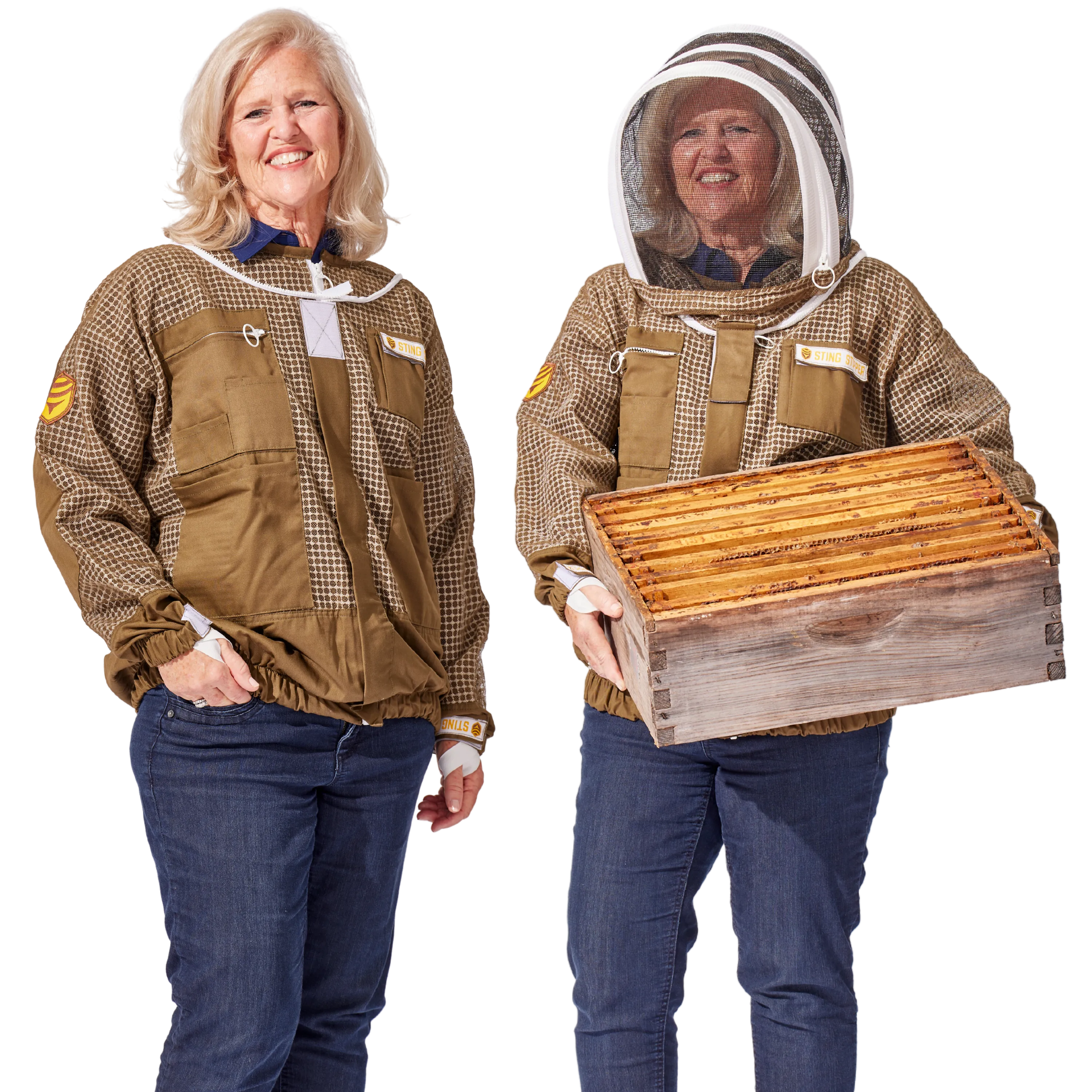 Sting Stopper Professional Ventilated Beekeeping Jacket - Olive Green