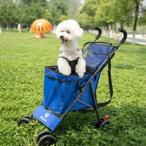 Ultimate 4-Wheel Waterproof Pet Stroller: Foldable, Comfy Travel for Dogs & Cats!