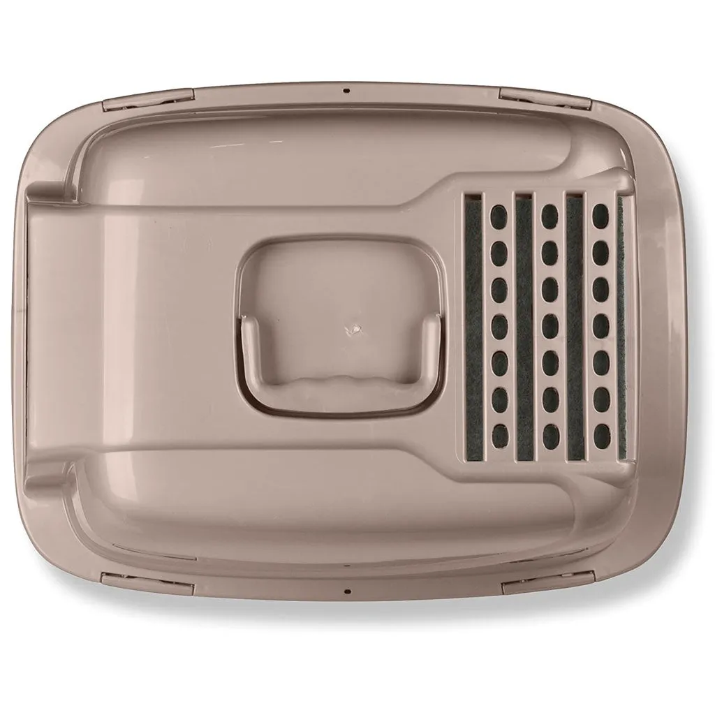 Van Ness Plastics Enclosed Sifting Cat Litter Box, Beige, Large